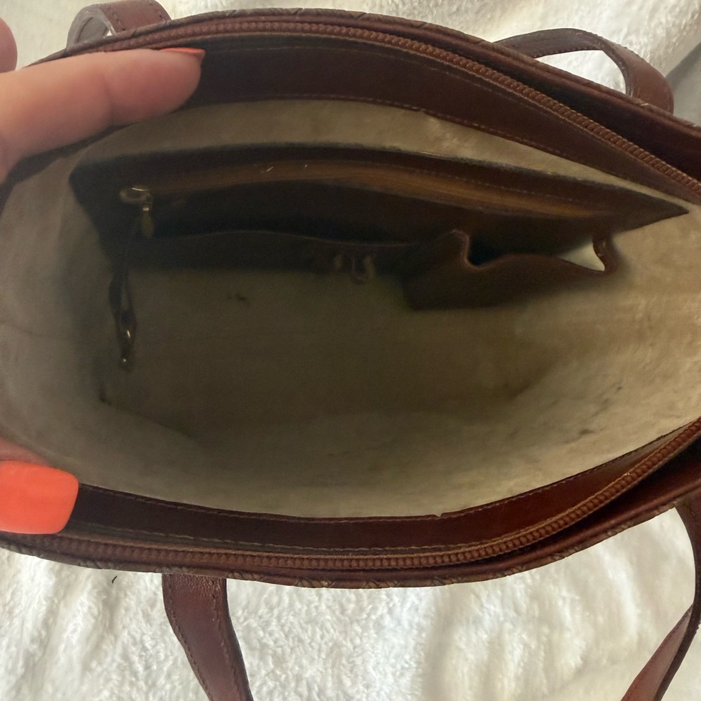 Vintage rare Brahmin leather tote shoulder bag with twilly - Picture 9 of 10